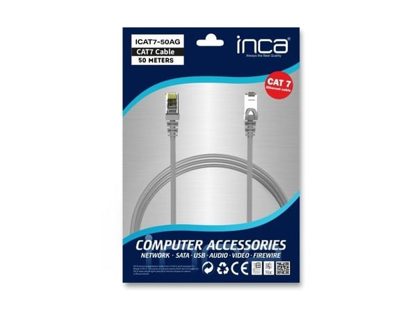 Inca ICAT7-50AG, 50 m, Cat7, S/FTP (S-STP), RJ-45, RJ-45, Grå