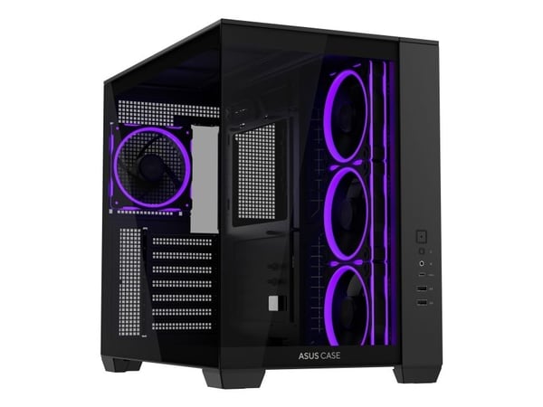ASUS A32 PLUS - ATX-boks - sidepanel med vindu (herdet glass) - ingen strømforsyning (ATX) - svart - USB/lyd