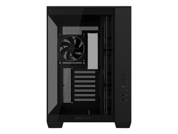 ASUS A32 PLUS - ATX-boks - sidepanel med vindu (herdet glass) - ingen strømforsyning (ATX) - svart - USB/lyd