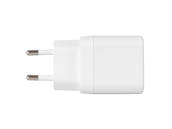 DELTACO - Strømadapter - 12 watt - 2 utgangskontakter (USB) - hvit