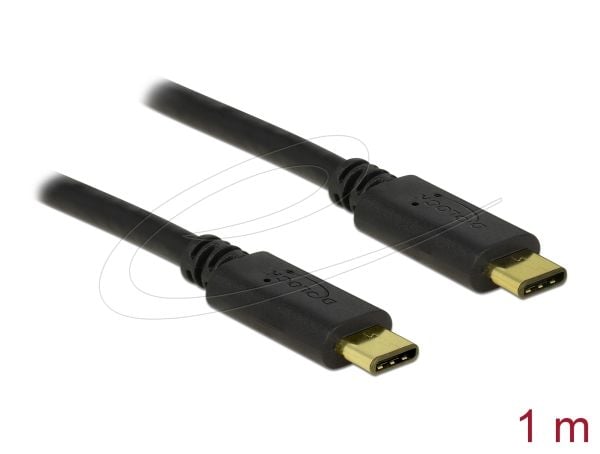 Delock - USB-kabel - USB-C (hann) til USB-C (hann) - USB 2.0 - 1 m - svart