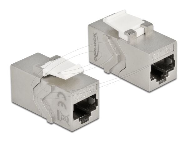 Delock - Modulaarinen liitin (kytkin) - RJ-45 - valkoinen, hopea