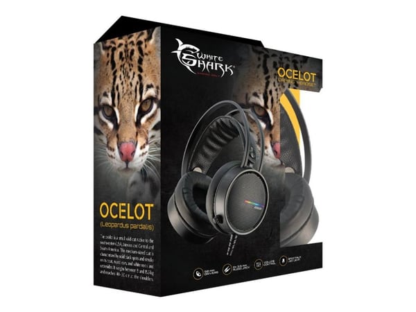 White Shark GH-2042 OCELOT - Hodesett - full størrelse - kablet - 3,5 mm jakk - svart