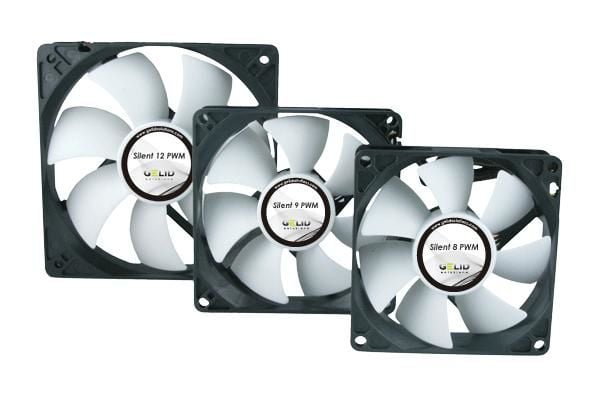 Gelid Solutions Silent 12 PWM, Vifte, 12 cm, 750 RPM, 1500 RPM, Sort, Hvit