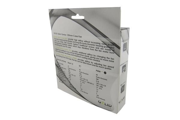 Gelid Solutions Silent 12 PWM, Vifte, 12 cm, 750 RPM, 1500 RPM, Sort, Hvit