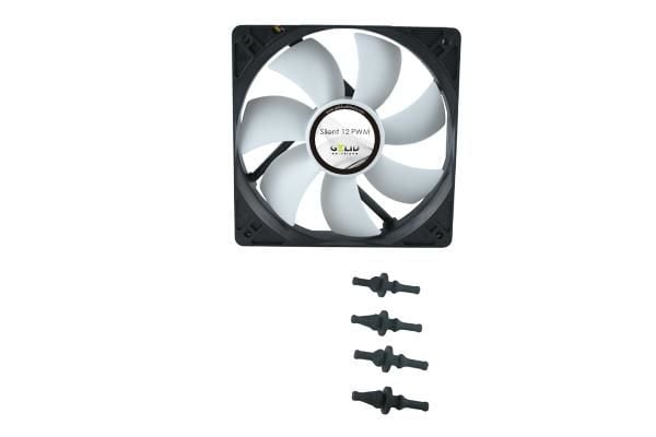 Gelid Solutions Silent 12 PWM, Vifte, 12 cm, 750 RPM, 1500 RPM, Sort, Hvit