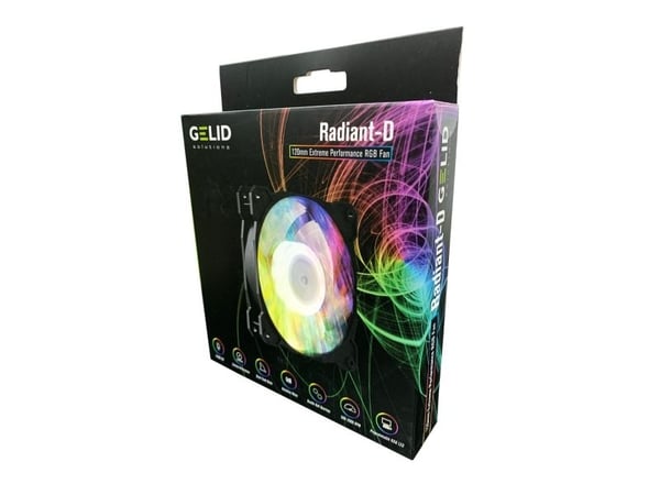 Gelid Solutions Radiant-D, Tuuletin, 12 cm, 77,2 cfm, Musta, Valkoinen
