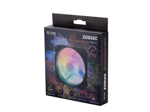 Gelid Solutions FN-ZODIAC-01, Tuuletin, 12 cm, 700 RPM, 1600 RPM, 35 dB, 65,5 cfm