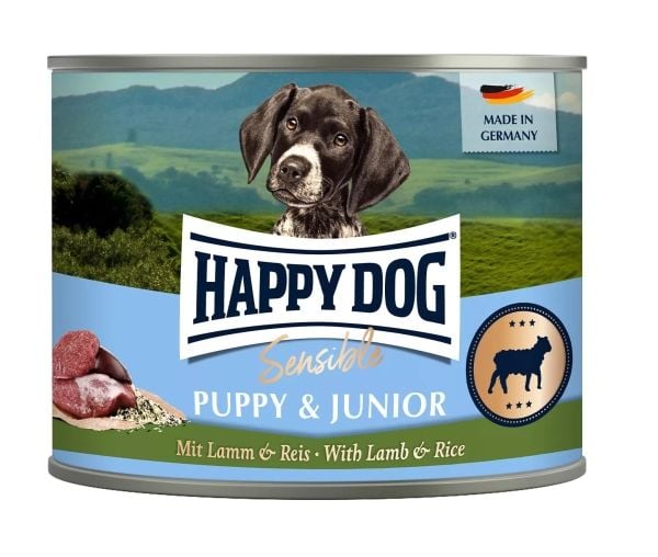 Sensible Puppy & Junior, våtfoder, lamm och ris, 200 g (burk)