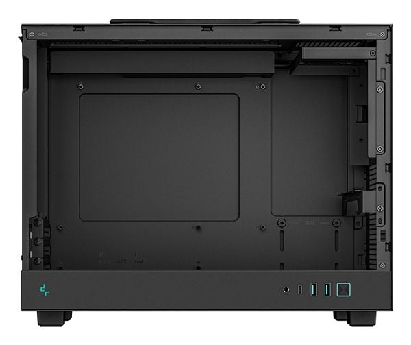 DeepCool CH160 PLUS - Micro-ATX - micro ATX - sidepanel med vindu (herdet glass) - ingen strømforsyning (SFX / SFX-L) - svart - USB/lyd
