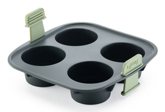 Lékué 890246, Muffin mould, Rektangulær, -20 °C, 220 °C, Sort, Grønn, Silikon