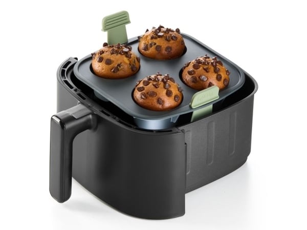 Lékué 890246, Muffin mould, Rektangulær, -20 °C, 220 °C, Sort, Grønn, Silikon