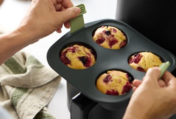 Lékué 890246, Muffin mould, Rektangulær, -20 °C, 220 °C, Sort, Grønn, Silikon