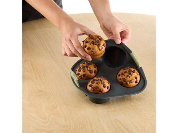 Lékué 890246, Muffin mould, Rektangulær, -20 °C, 220 °C, Sort, Grønn, Silikon