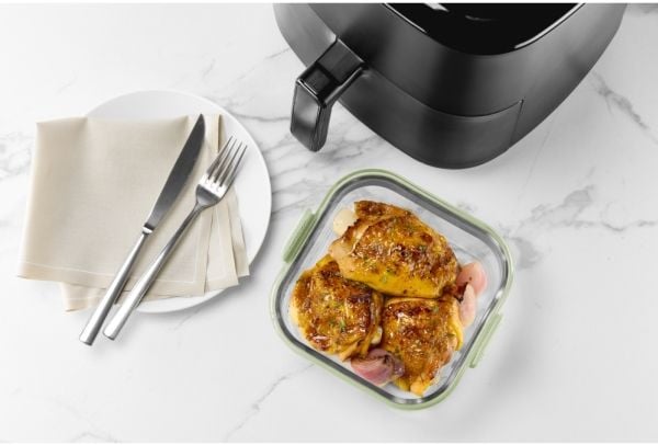 Square airfryer Square glasskål – transparent
