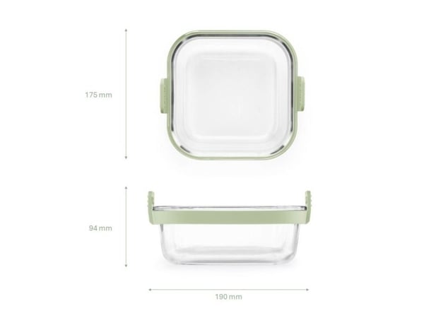 Square airfryer Square glasskål – transparent