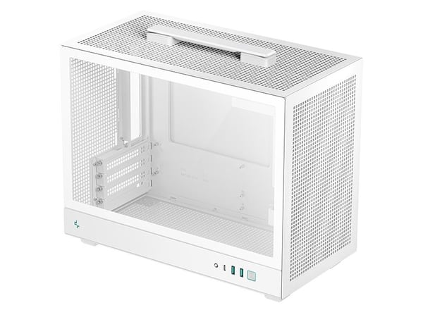 DeepCool CH160 PLUS WH - Micro-ATX - micro ATX - sidepanel med vindu (herdet glass) - ingen strømforsyning (SFX / SFX-L) - hvit - USB/lyd