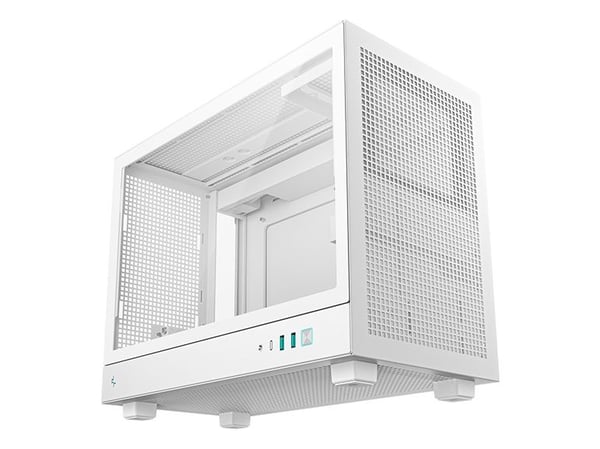 DeepCool CH160 PLUS WH - Micro-ATX - micro ATX - sidepanel med vindu (herdet glass) - ingen strømforsyning (SFX / SFX-L) - hvit - USB/lyd