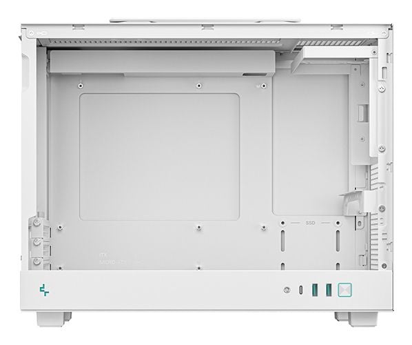DeepCool CH160 PLUS WH - Micro-ATX - micro ATX - sidepanel med vindu (herdet glass) - ingen strømforsyning (SFX / SFX-L) - hvit - USB/lyd