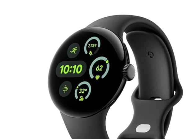 Google Pixel Watch 3 - 45 mm - mattsvart aluminium - smart klocka med aktivt band - fluoroelastomer - obsidian - bandstorlek: L - 32 GB - Bluetooth...