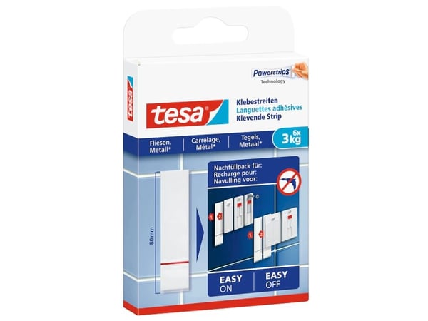 Tesa tejp, 6 st, för kakel och metall, upp till 3 kg (77761)