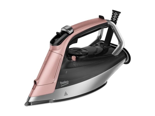 Beko SIM8130P, Dampstrykejern, SoftGlide, 2,5 m, 270 g/min, Rosa, Hvit, 55 g/min