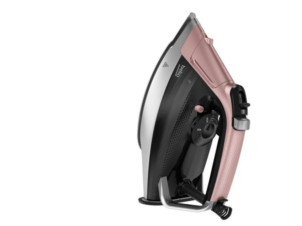 Beko SIM8130P, Dampstrykejern, SoftGlide, 2,5 m, 270 g/min, Rosa, Hvit, 55 g/min