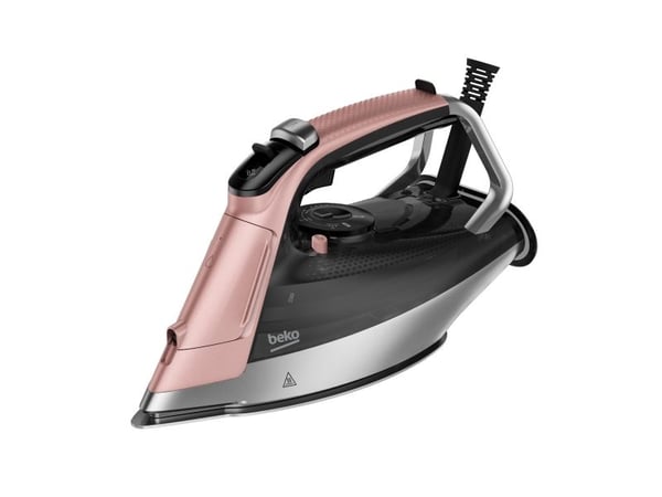 Beko SIM8130P, Dampstrykejern, SoftGlide, 2,5 m, 270 g/min, Rosa, Hvit, 55 g/min