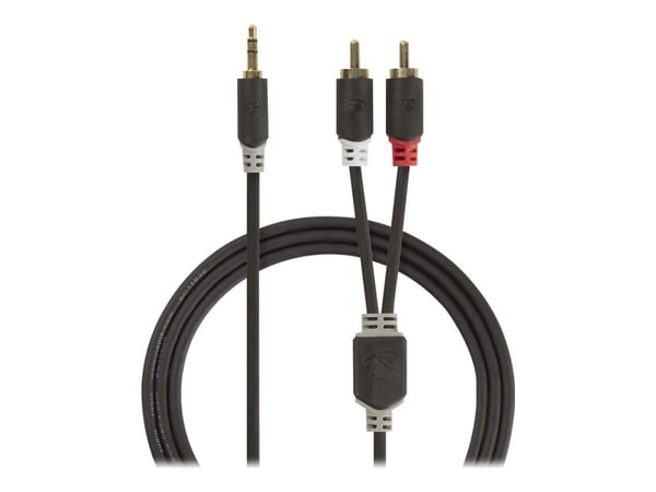 Nedis - Lydkabel - mini-phone stereo 3.5 mm hann til RCA hann - 5 m - antrasitt - rund