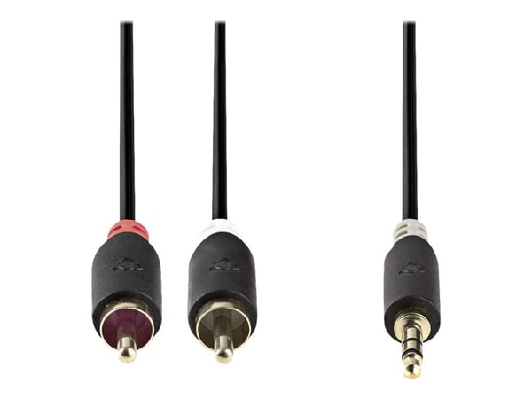 Nedis - Lydkabel - mini-phone stereo 3.5 mm hann til RCA hann - 5 m - antrasitt - rund