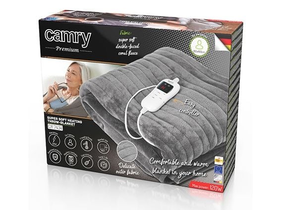 Camry CR 7434 Elektrisk teppe med timer supermyk 160x180 cm