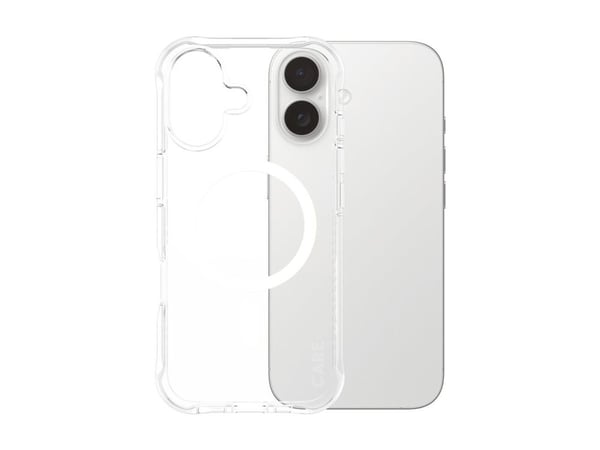 PanzerGlass CARE™ by ® Samba Case Transparent w. White MagSafe iPhone 17 | Bulk, Suojus, Apple, Apple - iPhone 17, Läpinäkyvä