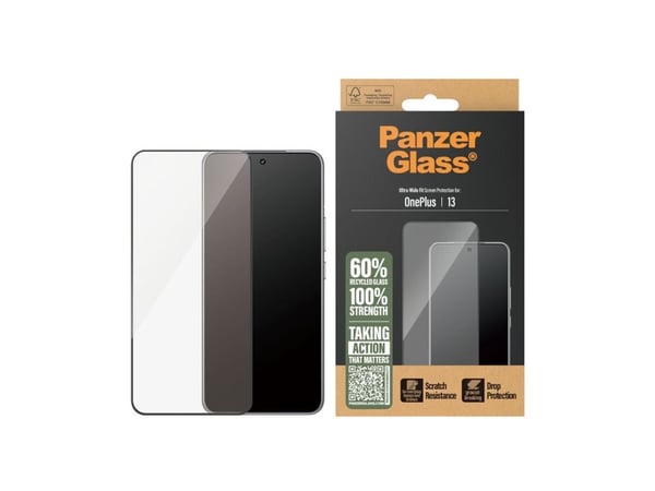 PanzerGlass Screen Protector w. Black Frame OnePlus 13 | Ultra-Wide Fit Skærmbeskytter