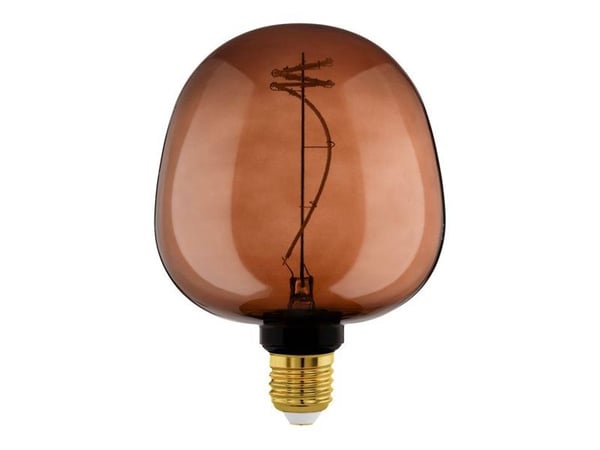 Eglo - LED-filamentlyspære - form: G125 - E27 - 4 W (ekvivalent 6 W) - varmt hvitt lys - 2000 K - konjakk