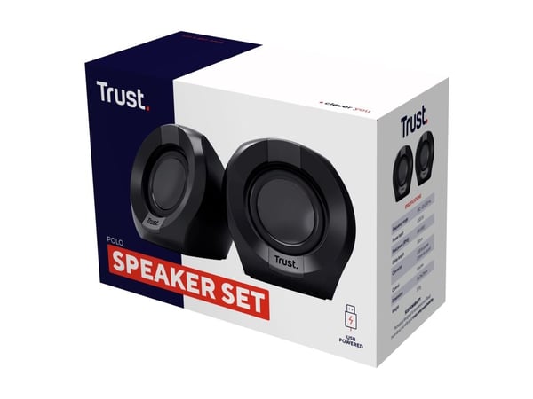Trust Polo - Højttalere - 2.0-kanal - USB - 4 Watt (Total) - sort