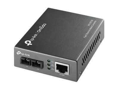 TP-Link MC100CM - Fibermedieomformer - 100Mb LAN - 10Base-T, 100Base-FX, 100Base-TX - RJ-45 / SC flermodus - opp til 2 km - 1310 nm