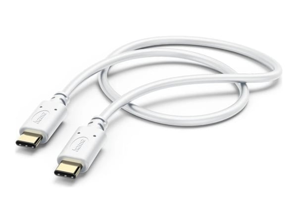 Hama - USB-kabel - 24 pin USB-C (hann) til 24 pin USB-C (hann) - USB 2.0 - 20 V - 3 A - hvit