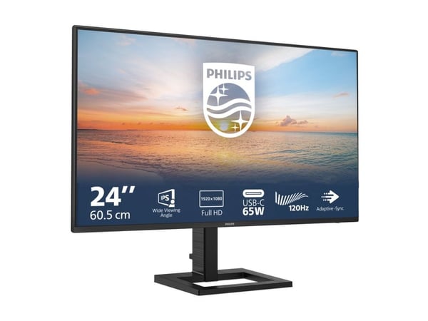 Philips 24E1N1300AE - LED-skjerm - 24" (23.8" synlig) - 1920 x 1080 Full HD (1080p) @ 100 Hz - IPS - 1300:1 - 1 ms - HDMI, USB-C - høyttalere - tek...