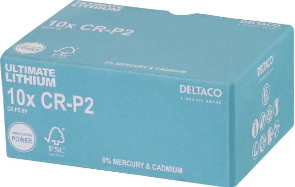 DELTACO Ultimate - Batteri 10 x CR-P2 - Li - blå
