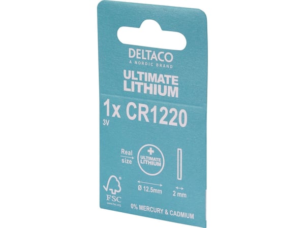 DELTACO Ultimate - Batteri CR1220 - Li - 40 mAh