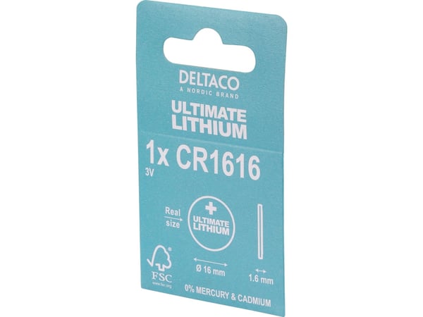 DELTACO Ultimate - Batteri CR1616 - Li - 50 mAh