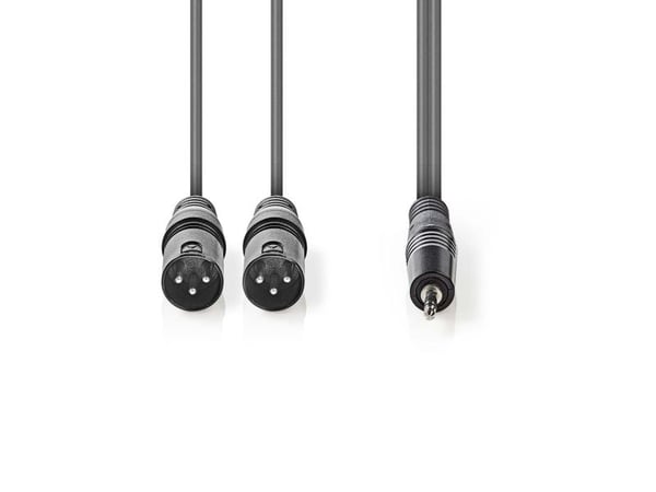 Nedis COTH15310GY15, 2 x XLR (3-pin), Hankjønn, Hankjønn, Kopper, 1,5 m, Grå