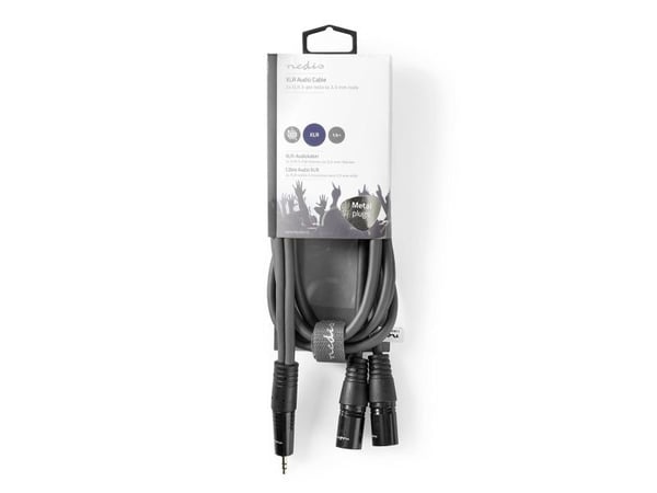 Nedis COTH15310GY15, 2 x XLR (3-pin), Hankjønn, Hankjønn, Kopper, 1,5 m, Grå
