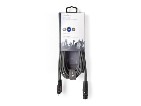 Nedis COTH15220GY30, XLR (3-pin), Hunkjønn, 2 x RCA, Hankjønn, 3 m, Grå