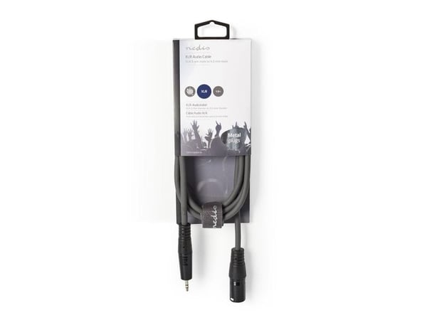 Nedis COTH15300GY15, XLR (3-pin), Hankjønn, Hankjønn, Kopper, 1,5 m, Grå