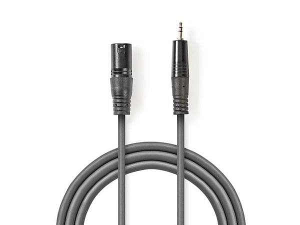 Nedis COTH15300GY30, XLR (3-pin), Hankjønn, Hankjønn, Kopper, 3 m, Grå