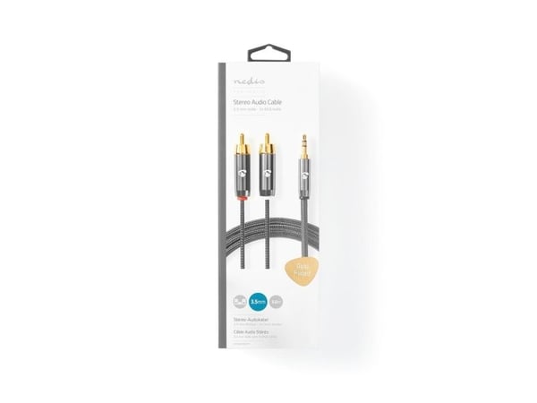 Nedis CATB22200GY50, 3.5mm, Hankjønn, 2 x RCA, Hankjønn, 5 m, Grå