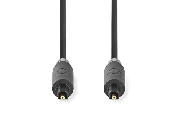 Nedis - Digital audiokabel (optisk) - TOSLINK hann til TOSLINK hann - 5 m - fiberoptisk - antrasitt - rund