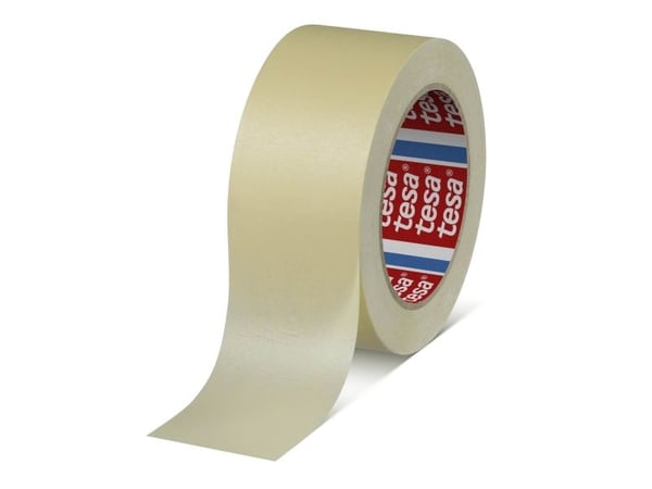 tesa Painter's Crepe 4329 Paperinen maalarinteippi, 50 mm x 50 m kevyesti krepattu, ohut ja joustava, hyvä märkähionta - 6 kpl (04329-00005-01)