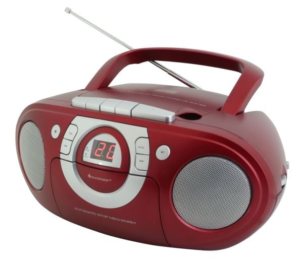 Soundmaster SCD5100RO, Spiller, CD, CD-R, CD-RW, Grå, Rød, Knapper, 3,5 mm, AC